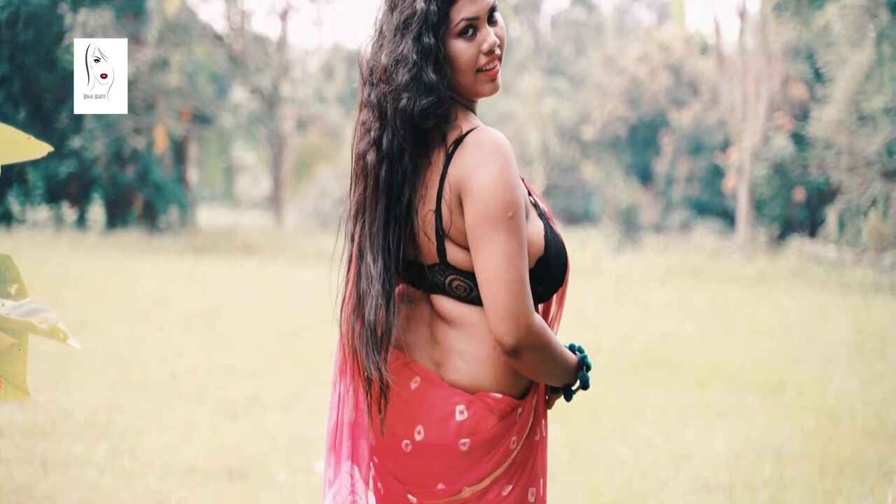 Bengal Beauty Barsha in Light Orange Saree Hot Fashion Video